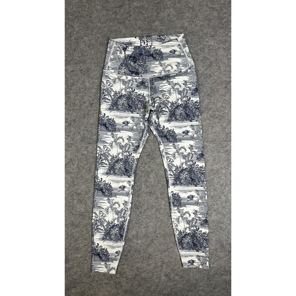Tavi Leggings Large High Waisted Tight In Navy Tropic Toile